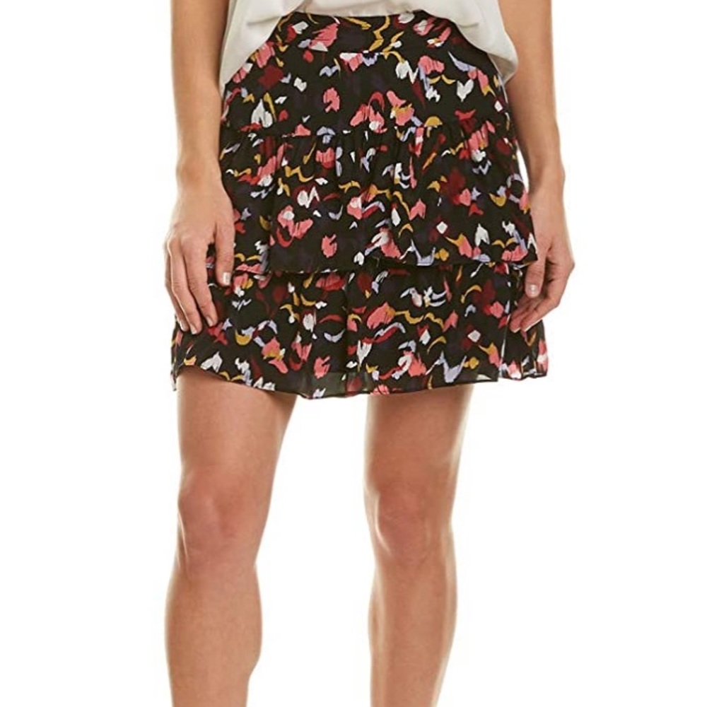 A.L.C. Baxter Printed Tiered Silk Skirt 6 - Picture 3 of 7